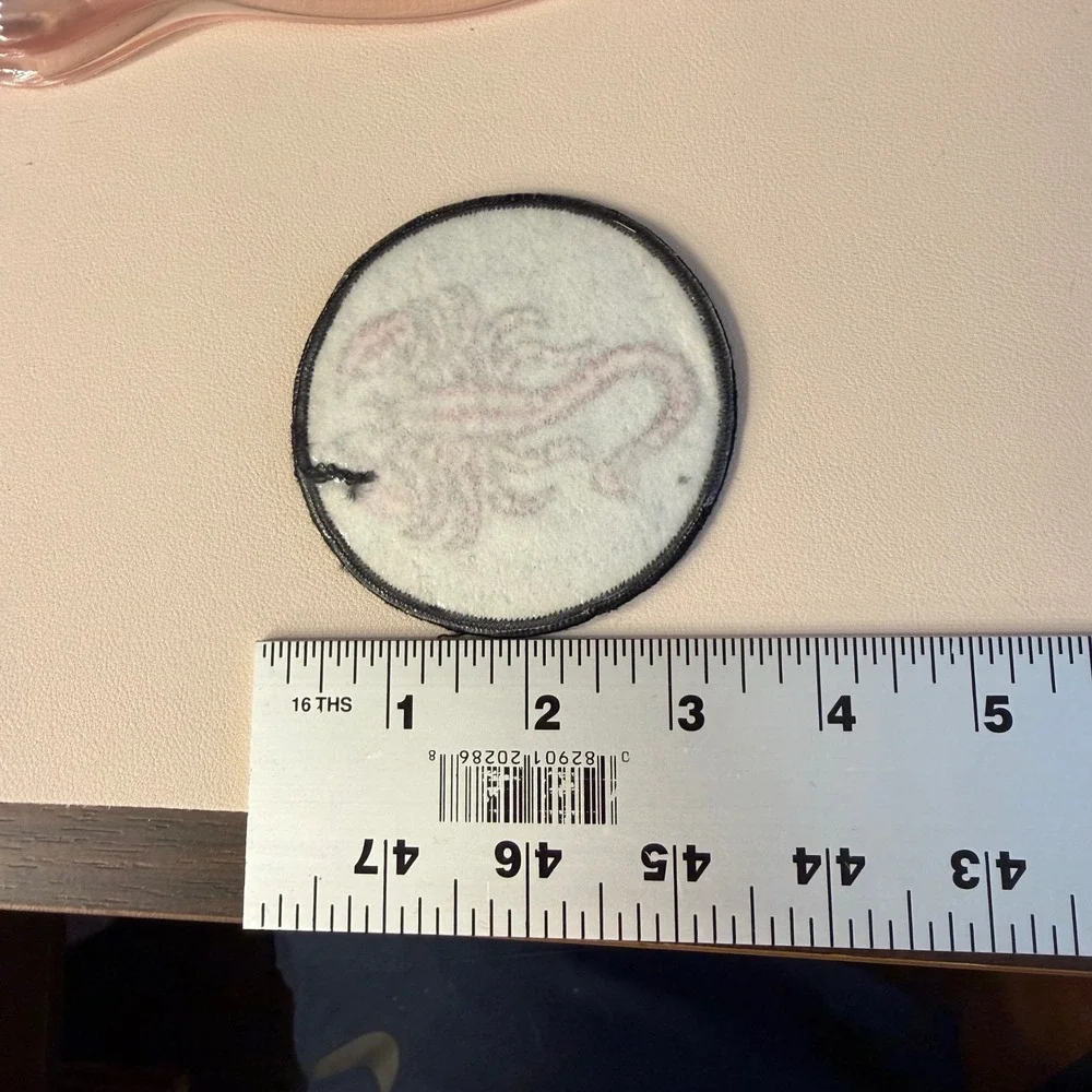 Red Scorpion Embroidered Patch Black Circle Iron On Biker Patch